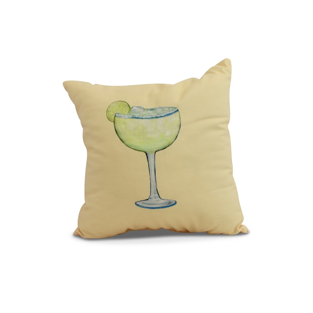 18 x 18 Inch Margarita Plain Geometric Print Outdoor Pillow