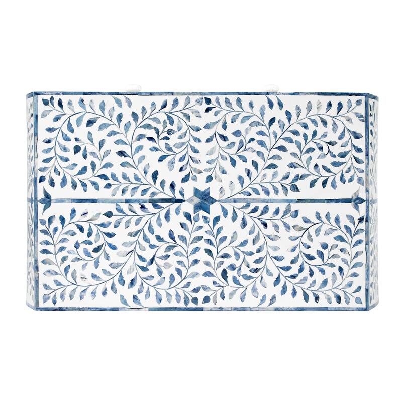 Trubadur Blue and White Bone Inlay 3 Drawer Chest