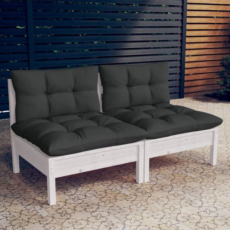 vidaXL Solid Wood Pine 2-Seater Patio Sofa with Cushions Seat Multi Colors - 25" x 25" x 24.6"