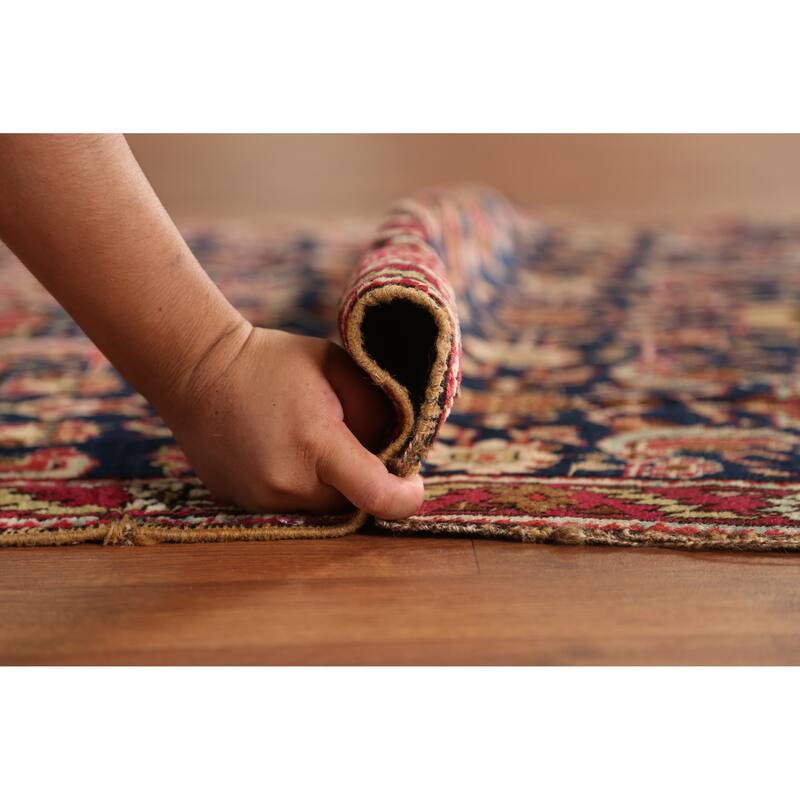 Vegetable Dye Karabagh Persian Antique Runner Rug Handmade Wool Carpet - 3'8" x 19'8"