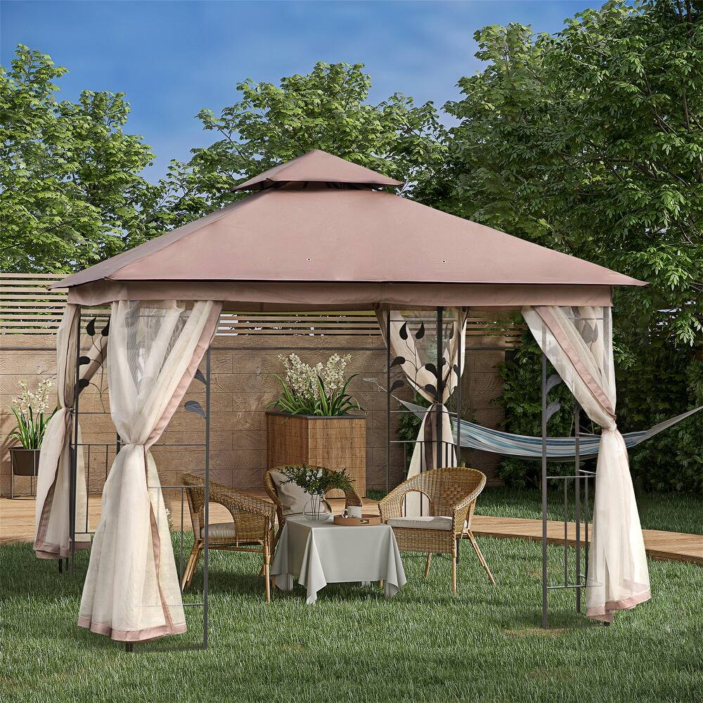 Double Roof Outdoor Gazebo Canopy Shelter
