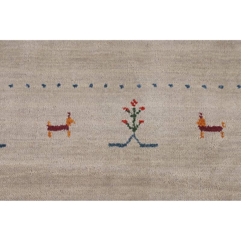 Gabbeh Indian Runner Rug Hand-Knotted Oriental Tribal Wool Carpet - 2'7"x 9'7"