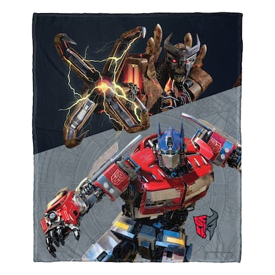 Hasbro Transformers Rise Of The Beasts Scourge Versus Optimus Prime Silk Touch Throw