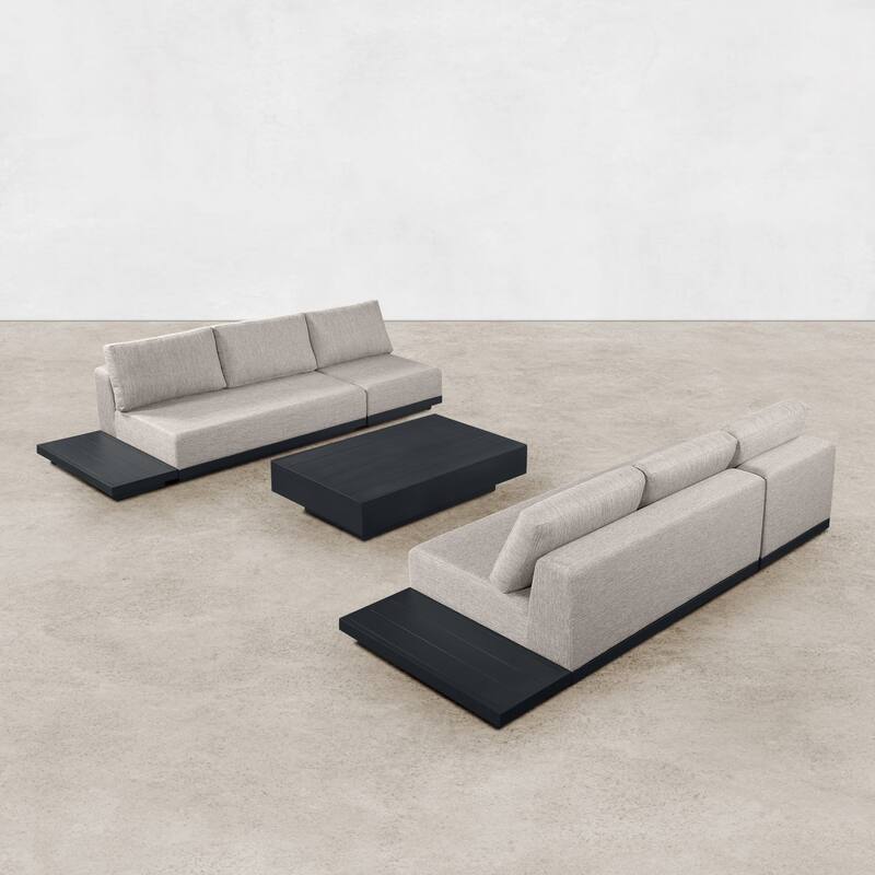 Oslo Aluminum Outdoor Upholstered Lounge Set - 7-Pieces