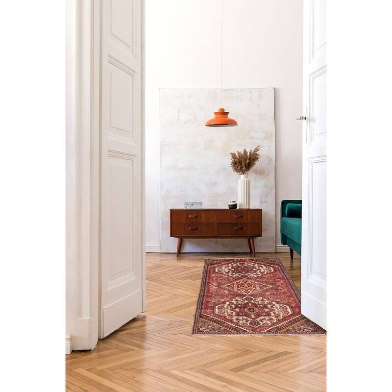 ECARPETGALLERY Hand-knotted Konya Anatolian Red Wool Rug - 4'3 x 9'3