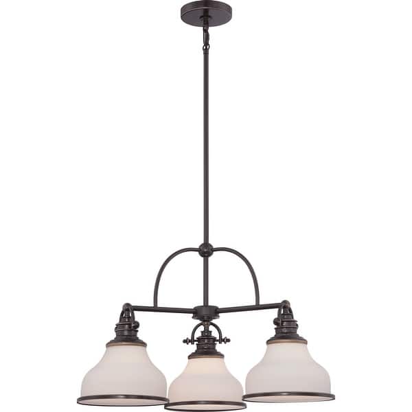 slide 2 of 4, Quoizel Grant 3-Light 16" Transitional Chandelier in Palladian Bronze