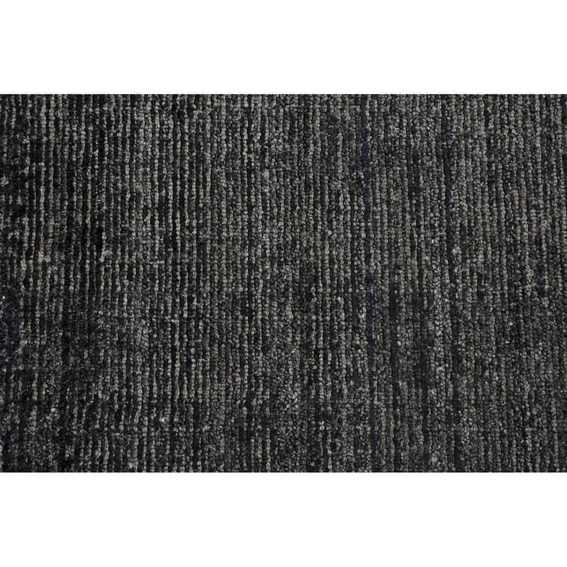 Alora Decor Demure Solid Charcoal Black Hand-tufted Wool Blend Rug