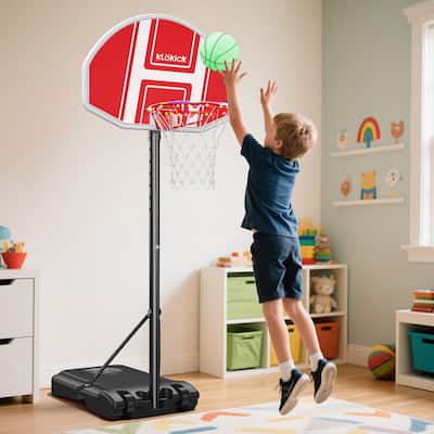 Adjustable Height Portable Basketball Hoop Stand with LED Light 45"-59"
