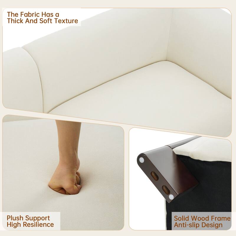 81" Wide Upholstered Velvet/ Chenille Roomy Loveseat Sofa