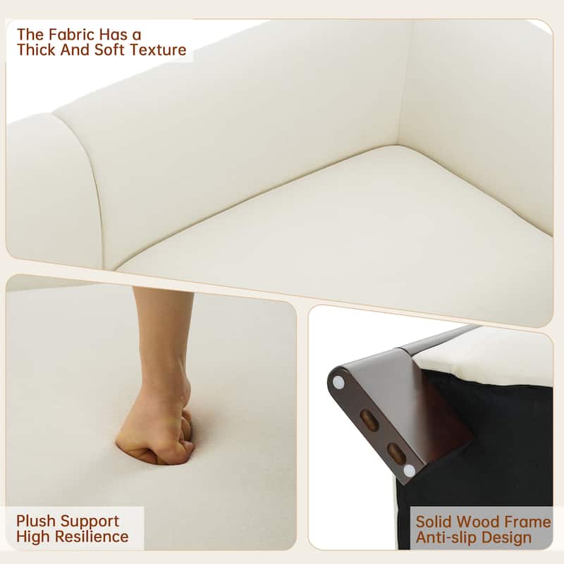 81 inch Wide Nordic Oversized Loveseat Sofa Set of 2