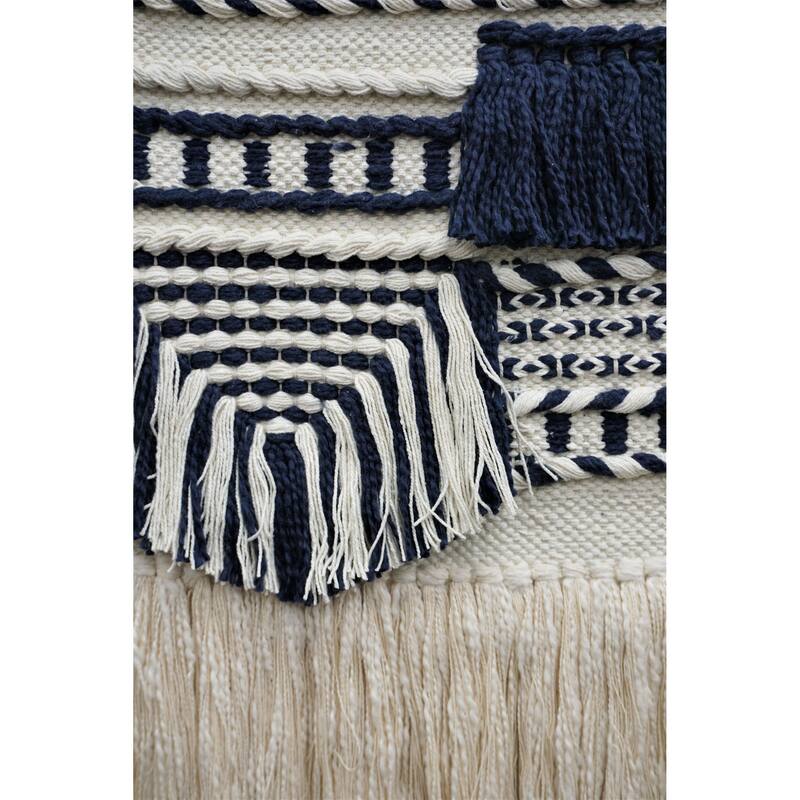 Home&Manor Wool and Cotton Macrame Wall Hanging with Rod Included - Exact Size