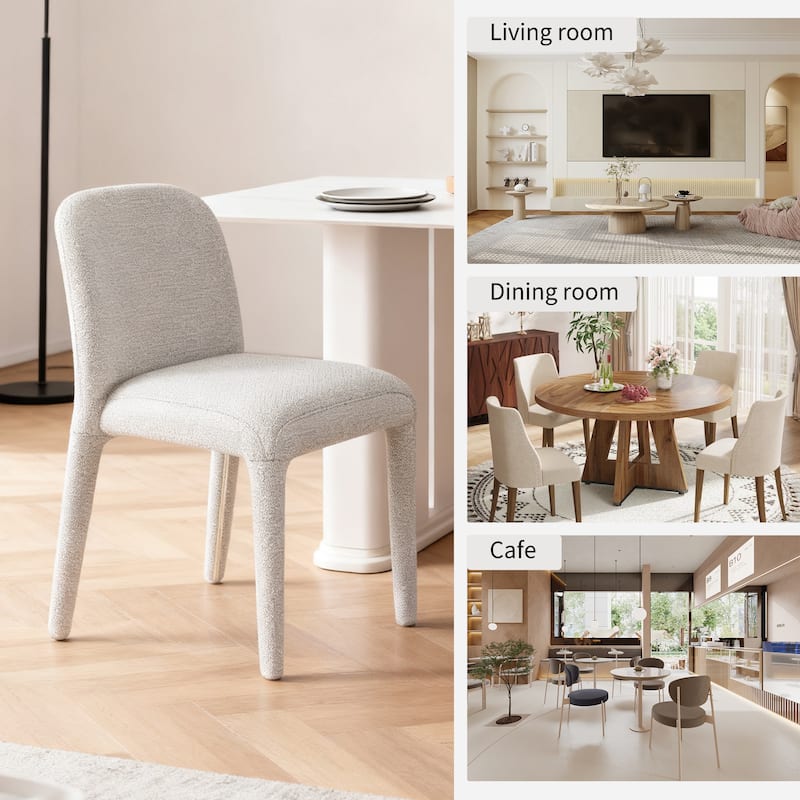 Modern 18" W Upholstered Dining Chair Fully Assembly Design Iron Legs