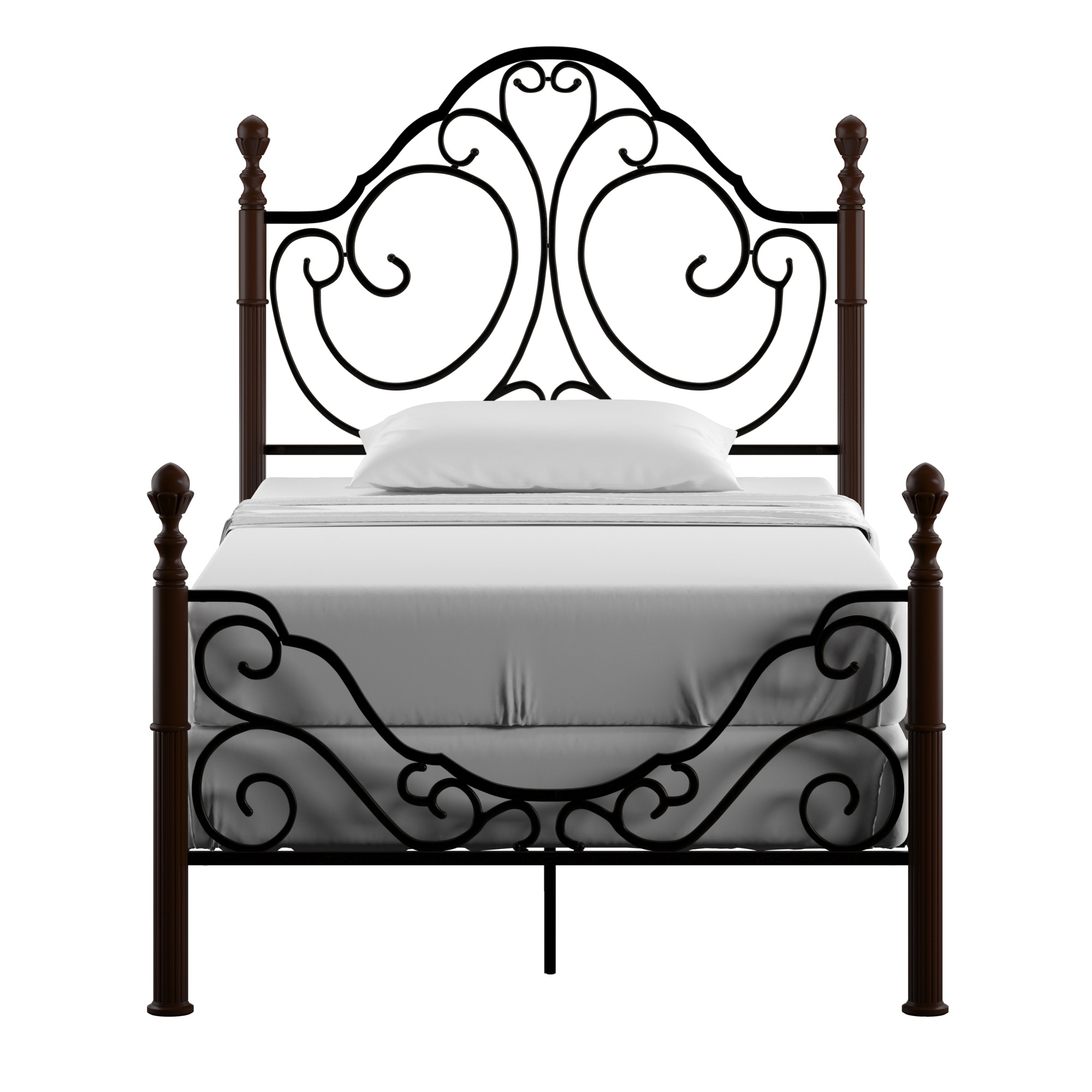 Leann graceful scroll bronze clearance iron bed frame