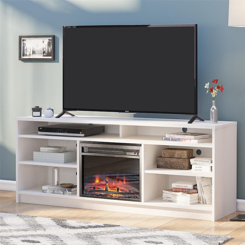 Ameriwood Home Hickory Hill 65" TV Stand with Electric Fireplace