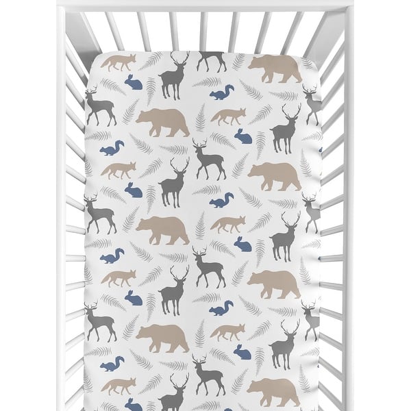 slide 2 of 6, Sweet Jojo Designs Fitted Crib Sheet for the Woodland Animals Collection