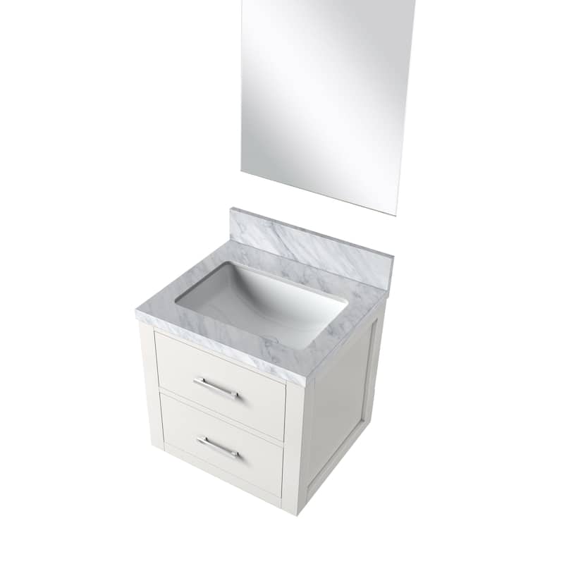 Black Single Bathroom Vanity 20" W x 18" D with Acrylic Top, Soft Close Storage Cabinet, and 18" Mirror Included