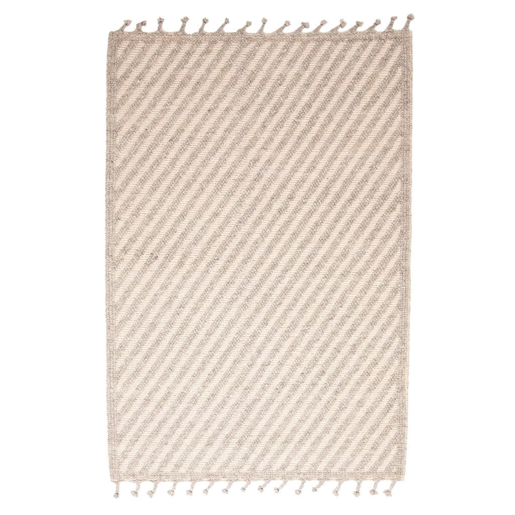 ECARPETGALLERY Braid weave Sienna Grey Wool Rug - 5'3 x 7'9