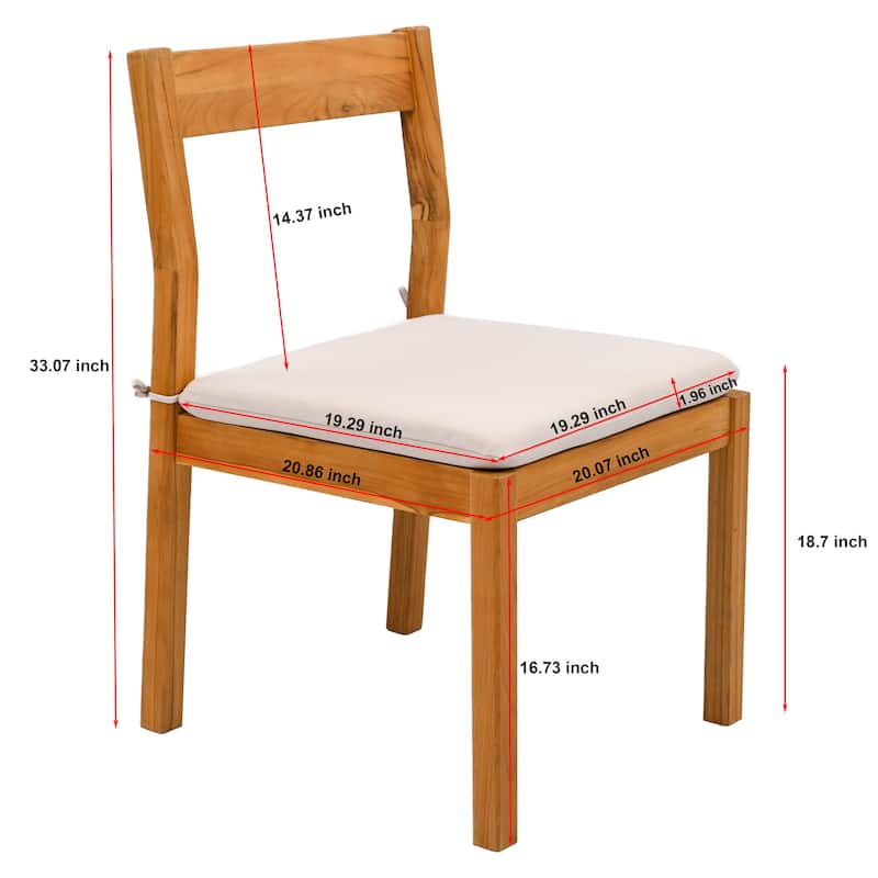 SAFAVIEH Couture Mayaguana Brazilian Teak Dining Chair (Set of 2) - 20"W x 22"D x 33"H