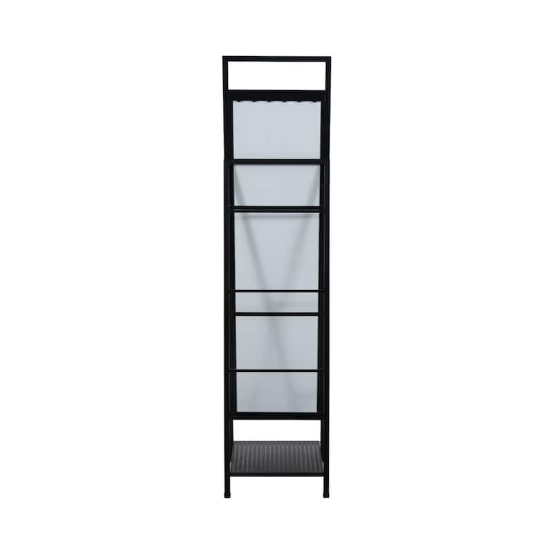 Sagebrook Home 63-inch Standing Mirror With Hooks, Black - 16" x 2" x 63"