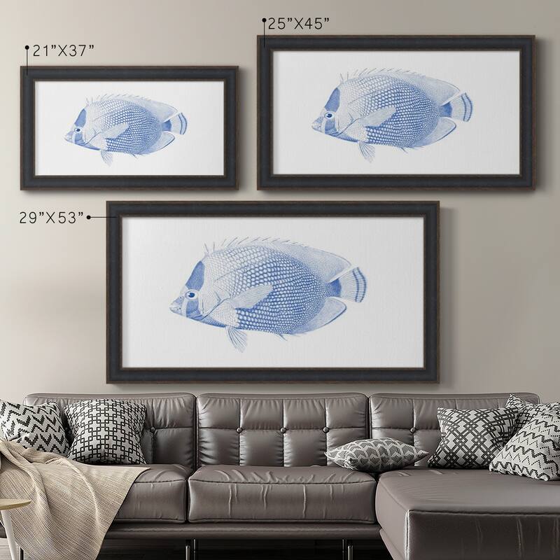 Blue & White Tropical Fish VI Premium Framed Canvas- Ready to Hang
