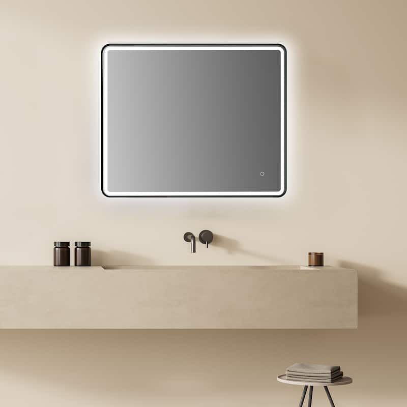 Altair Viaggi Rectangle Framed LED Lighted Wall Mirror