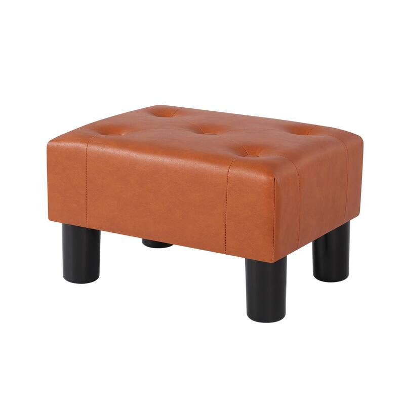 Adeco Button Tufted Foot Stool Rectangular Small Ottoman