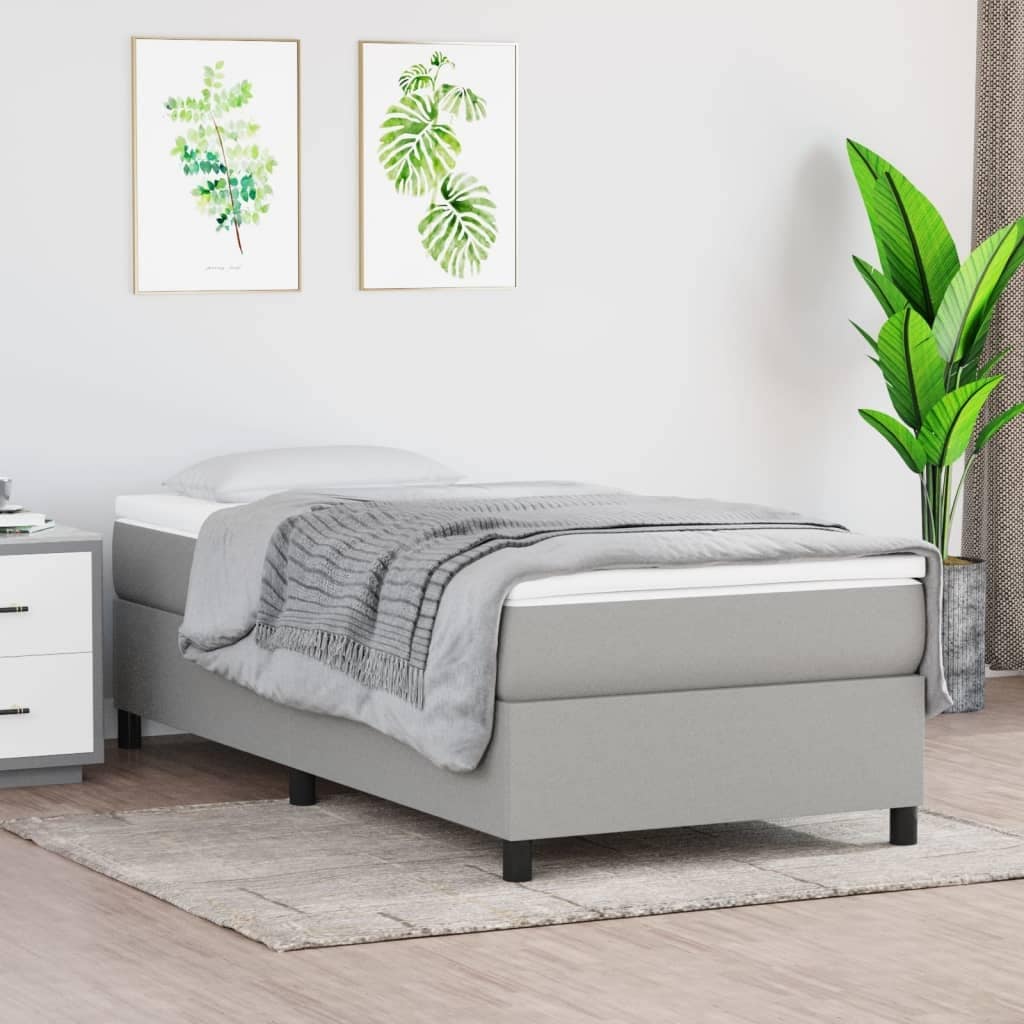 vidaXL Bed Frame Dark/Light Gray Fabric (100% polyester), plywood, engineered wood