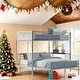 preview thumbnail 1 of 16, Twin Over Full Metal Bunk Bed with Desk, Ladder and Quality Slats for Bedroom Silver