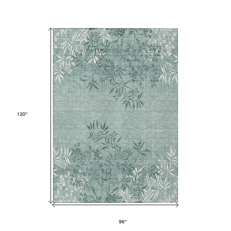 HomeRoots Floral Transitional Rectangle Outdoor Rug