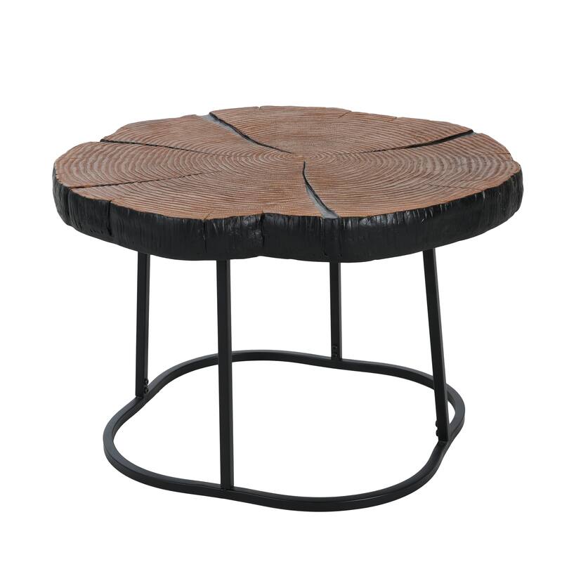 Christopher Knight Home - Arbor Modern MGO Top & Black Iron Base Coffee Table with Natural Wood Texture