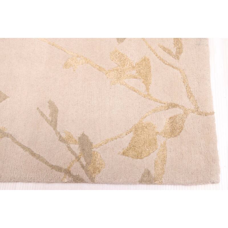 ECARPETGALLERY Hand-knotted Opulence Light Grey Silk, Wool Rug - 8'1 x 9'11