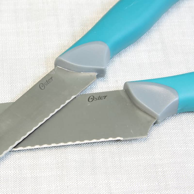 Graham 14 Piece Stainless Steel Knife Set in Blue with Wood Block