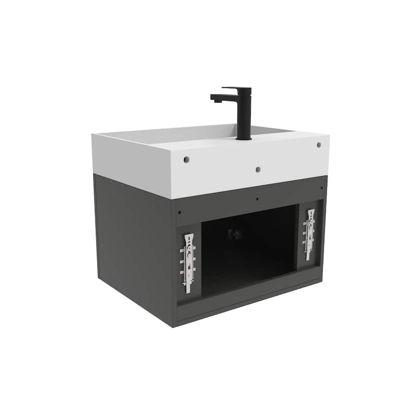 Amazon 24" Wall Mounted Bathroom Vanity Set w/ White Top