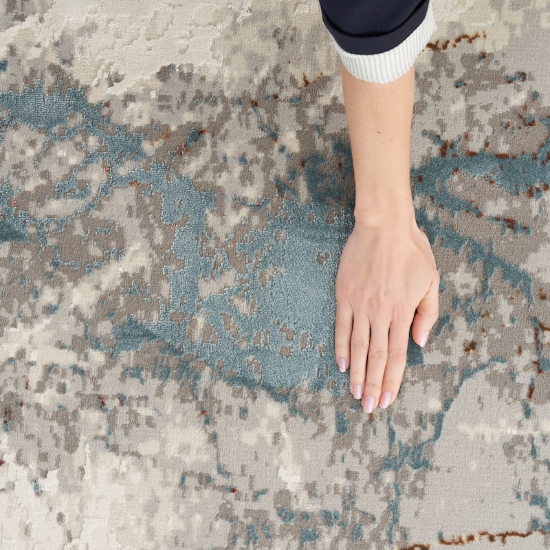 Nourison Desire Indoor only Grey Abstract Area Rug