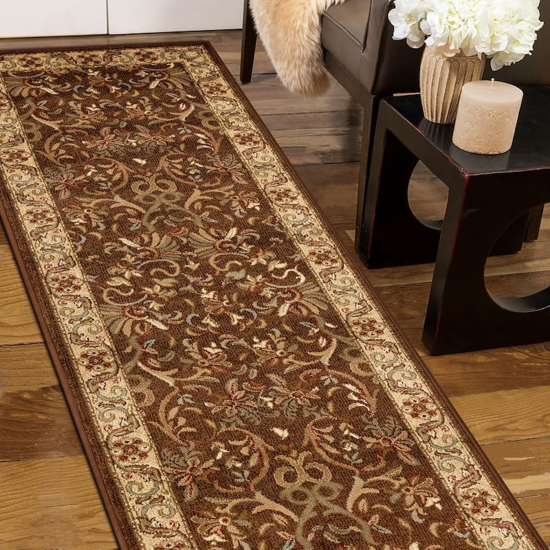 Superior Heritage Traditional Floral Scroll Indoor Area Rug