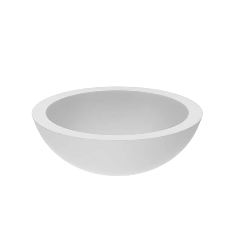 Morro 17-inch NativeStone Vessel Bathroom Sink - 17" x 5" - Pearl