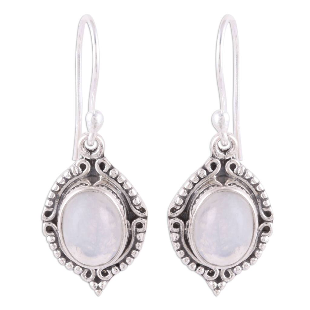 NOVICA Divine Allure, Rainbow moonstone dangle earrings - 0.3