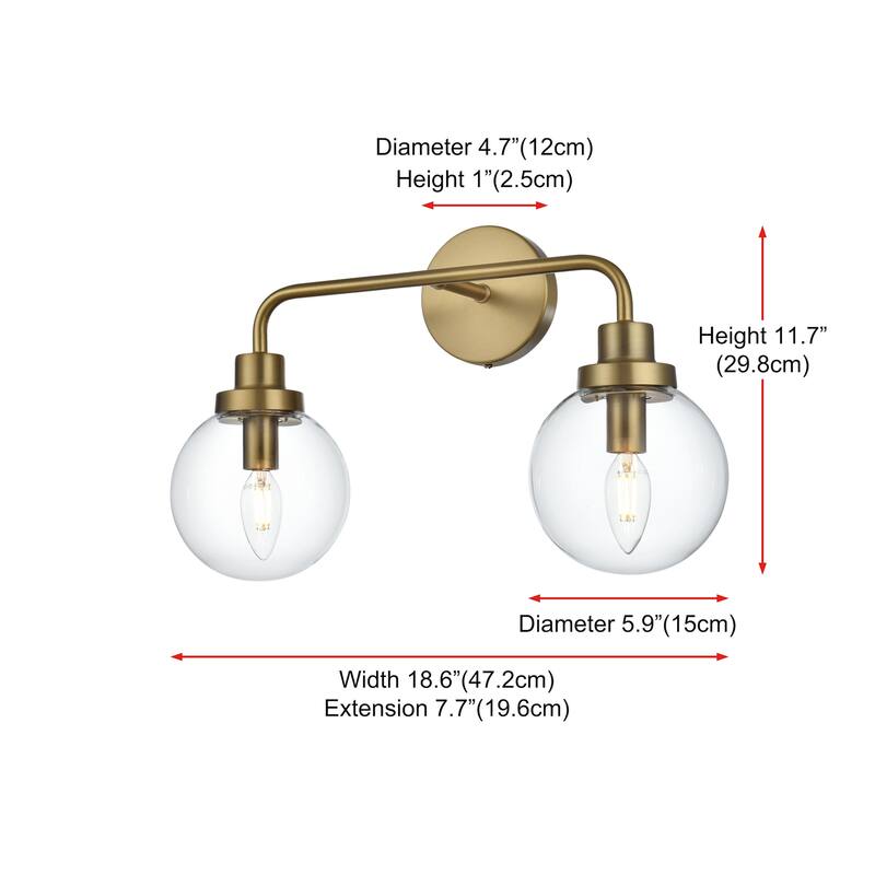 Elegant Lighting LD7033W19 Hanson 2 Light 19" Wide Vanity Light