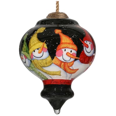 3.75" Together We Have It All Snowman Christmas Glass Finial Ornament