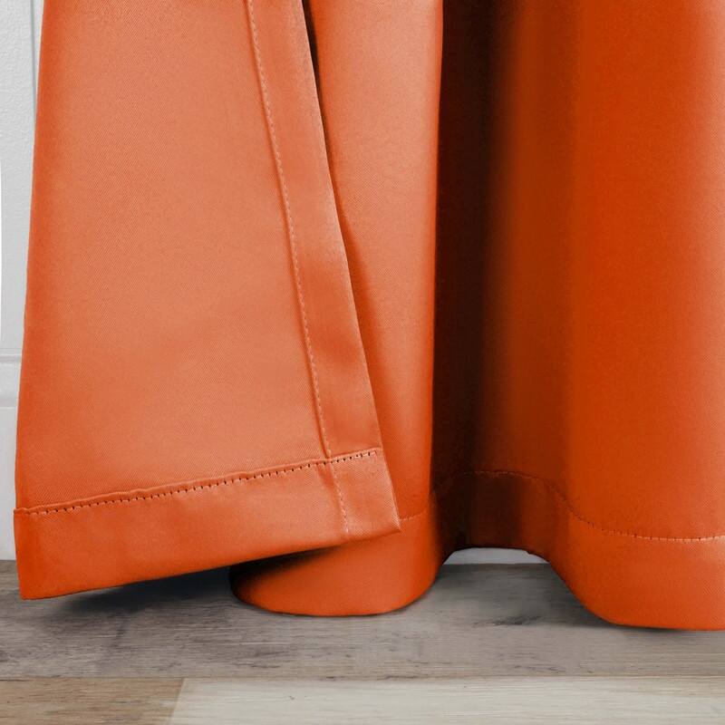 Superior Solid Machine Washable Room Darkening Grommet Blackout Curtains, Set of 2