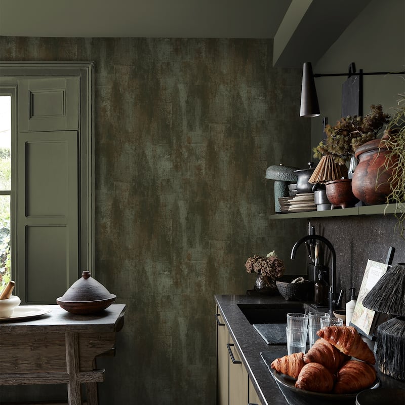 Oxidized Opulence Moss Wallpaper