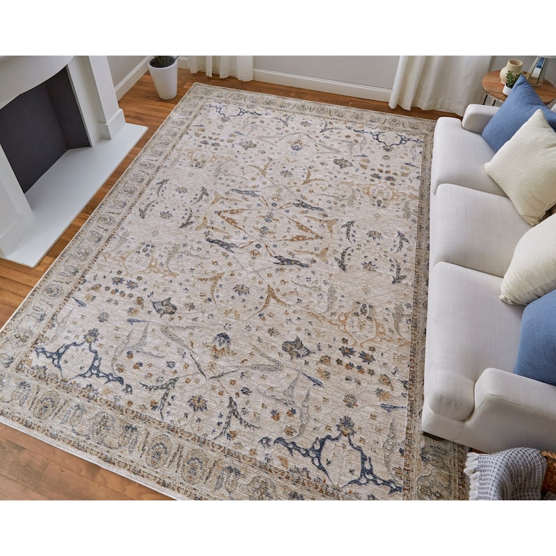 Grand Bazaar Hyannis Machine Made Ikat Transitional Area Rug