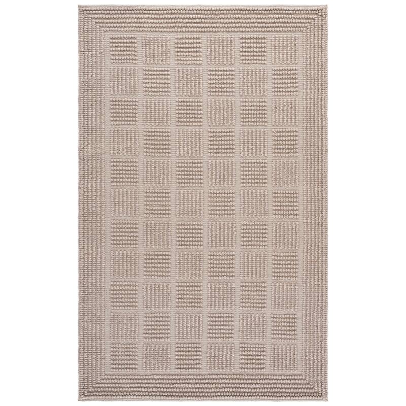 SAFAVIEH Handmade Natura Vizma Raised Textured Wool Blend Rug - 5' x 8' - Beige