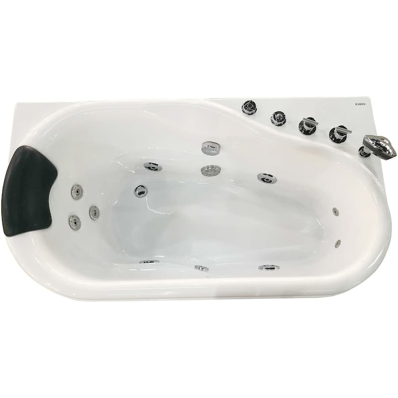 Eago 57-1/8" Acrylic Whirlpool Bathtub for Alcove Installations with