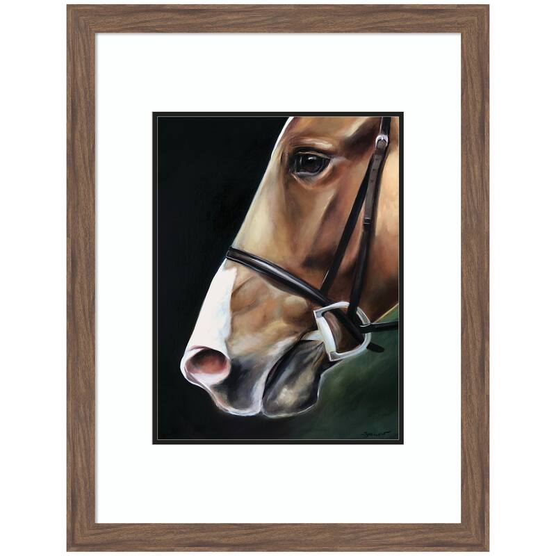 Kate and Laurel Chestnut Horse by Mary Sparrow Framed Wall Art Print - 27 x 35 - Brown