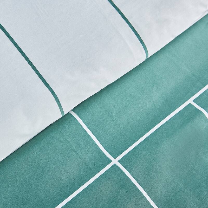 Lacoste Ashcombe Check Reversible 3-Piece Cotton Comforter Set