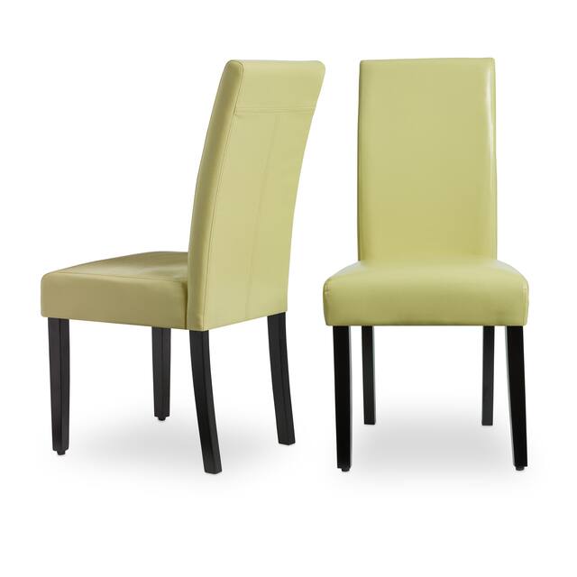 Villa Faux Leather Dining Chairs (Set of 2) - Wax Green