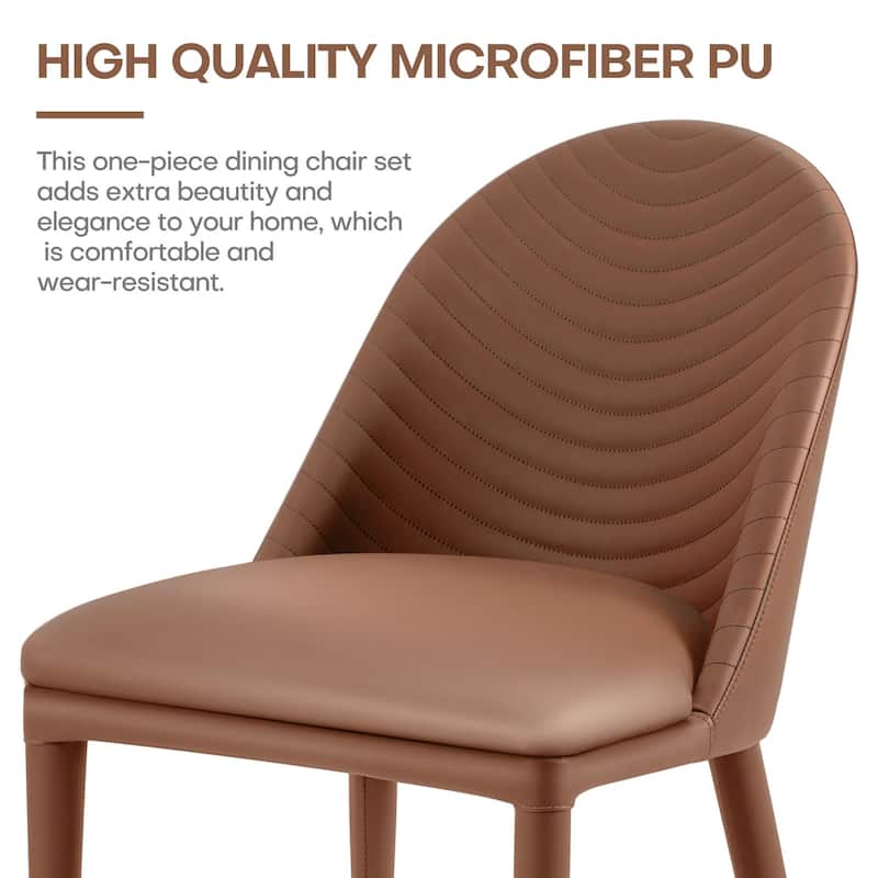 Fully Assembled Microfiber Leather Upholstered Dining Chairs, Set of 2 - 22.44"D x 18.5"W x 32.28"H