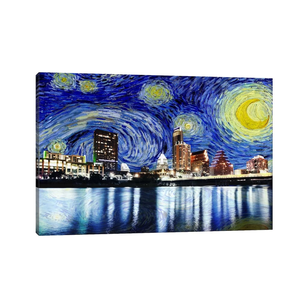 iCanvas "Austin, Texas Starry Night Skyline" by 5by5collective Canvas Print