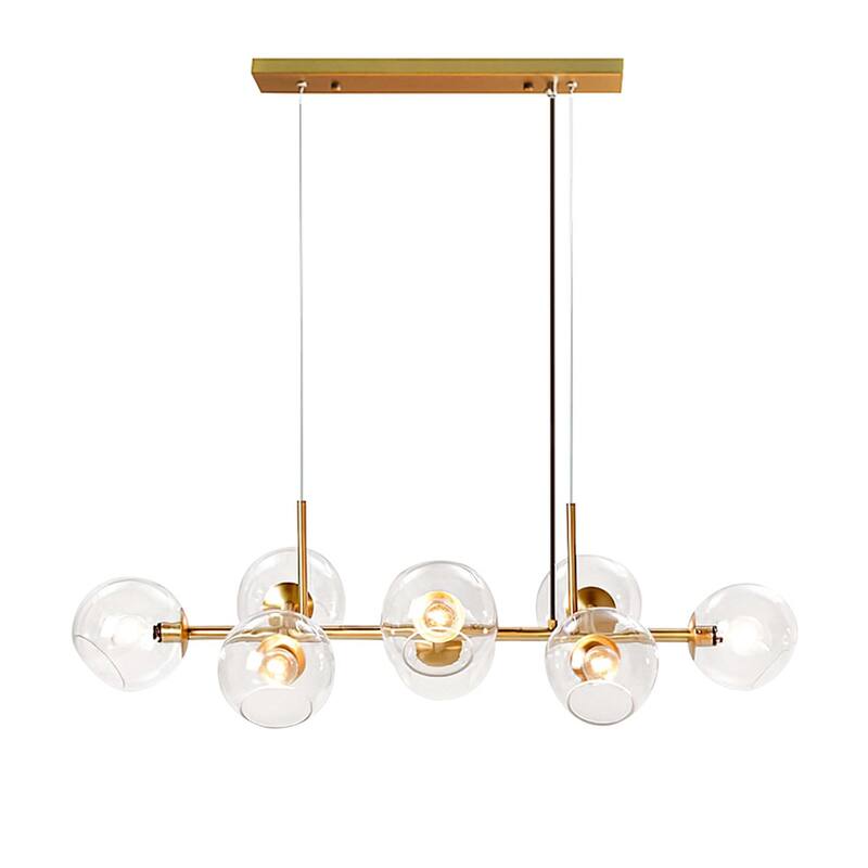 8 - Light Gold/Black Sputnik Modern Linear Pendant Chandeliers